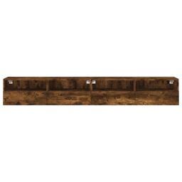 Berkfield Home TV Wall Cabinets 2 pcs Smoked Oak 100x30x30 cm Engineered Wood in Brown - Size: 100 x 30 x 30 cm - thumbnail 7