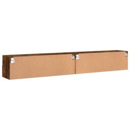 Berkfield Home TV Wall Cabinets 2 pcs Smoked Oak 100x30x30 cm Engineered Wood in Brown - Size: 100 x 30 x 30 cm - thumbnail 9