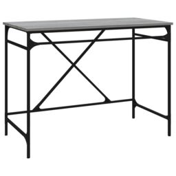 Berkfield Home Desk Grey Sonoma 100x50x75 cm Engineered Wood & Iron - Size: 100 x 50 x 75 cm - thumbnail 2