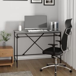 Berkfield Home Desk Grey Sonoma 100x50x75 cm Engineered Wood & Iron - Size: 100 x 50 x 75 cm