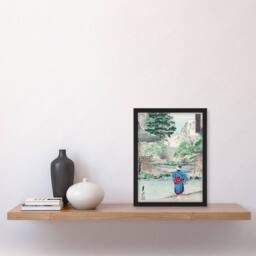 Artery8 Ogata Gekko Framed Wall Art Print View Of Benten At Inokashira in Green - Size: A4 - thumbnail 2