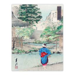 Artery8 Ogata Gekko Framed Wall Art Print View Of Benten At Inokashira in Green - Size: A4 - thumbnail 3