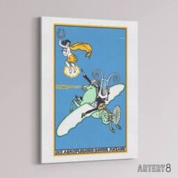 "Artery8 The Aeroplegasus Motor Anzani Advert Jung Canvas Wall Art Print in Blue - Size: W12"" x H16""" - thumbnail 2