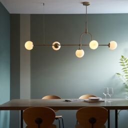 Netlighting 'COSENZA' Stylish Dimmable Indoor 5 Light Glass Ceiling Pendant in Yellow - thumbnail 2