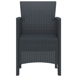 Berkfield Home Garden Chair Set of 4 Anthracite Poly Rattan Medium Lightweight - thumbnail 6