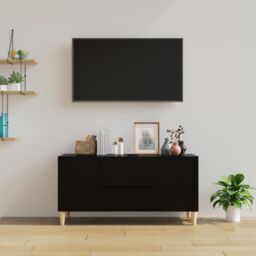 Berkfield Home TV Cabinet Black 102x44.5x50 cm Engineered Wood - thumbnail 3