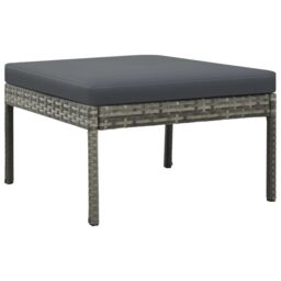 Berkfield Home 3 Piece Garden Lounge Set with Cushions Poly Rattan Grey - thumbnail 6