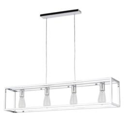 Netlighting Sigalo Industrial Retro 4 Light Bar Pendant Ceiling Light E27 in Silver - thumbnail 1