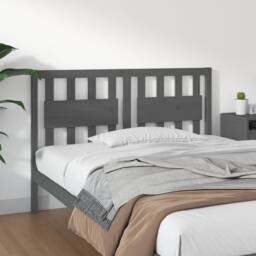 Berkfield Home Beautiful Bed Headboard Grey 125.5x4x100 cm Solid Wood Pine - thumbnail 2