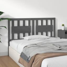 Berkfield Home Beautiful Bed Headboard Grey 125.5x4x100 cm Solid Wood Pine - thumbnail 4