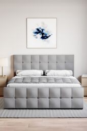 Home Discount Vida Designs Valentina King Size Ottoman Bed Frame Linen Fabric 1040 x 1600 x 2170 mm in Grey - thumbnail 5