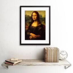 "Artery8 Painting Study Da Vinci Mona Lisa Detail 12x16"" Framed Wall Art Print in Brown - Size: W12"" x H16""" - thumbnail 2