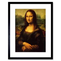 "Artery8 Painting Study Da Vinci Mona Lisa Detail 12x16"" Framed Wall Art Print in Brown - Size: W12"" x H16""" - thumbnail 1