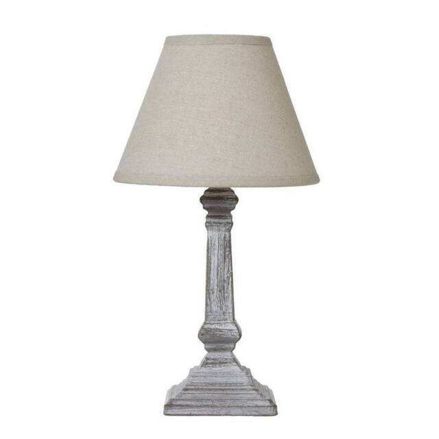 Lemon Pavilion Furniture and Decor Capsa Column Table Lamp with Linen Shade - L10 x W10 x H26 cm - Grey - image 1