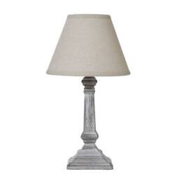Lemon Pavilion Furniture and Decor Capsa Column Table Lamp with Linen Shade - L10 x W10 x H26 cm - Grey
