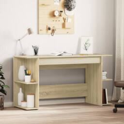 Berkfield Home Desk Sonoma Oak 140x50x75 cm Engineered Wood in Brown - Size: 140 x 50 x 75 cm - thumbnail 2