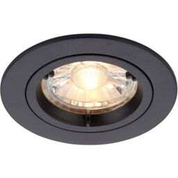 Loops 4 PACK Recessed Fixed Ceiling Downlight - 50W GU10 Reflector - Matt Black - thumbnail 3