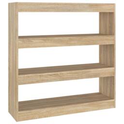Berkfield Home Classic Book Cabinet/Room Divider Sonoma Oak 100x30x103 cm in Light Tan - Size: 100 x 30 x 103 cm - thumbnail 3