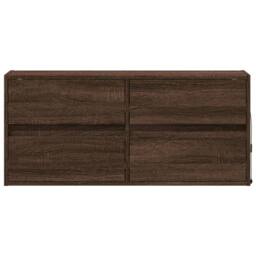 Berkfield Home TV Wall Cabinet with LED Lights Brown Oak 100x31x45 cm - Size: 100 x 31 x 45 cm - thumbnail 6