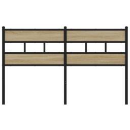 Berkfield Home Headboard Sonoma Oak 160 cm Iron & Engineered Wood in Brown - thumbnail 3