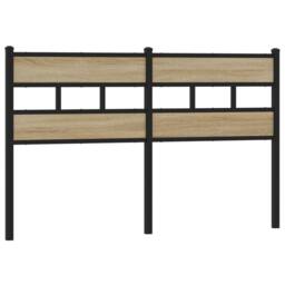 Berkfield Home Headboard Sonoma Oak 160 cm Iron & Engineered Wood in Brown - thumbnail 2