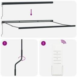 Berkfield Home Manual Retractable Awning with LED Green & White 400x350 cm - thumbnail 9
