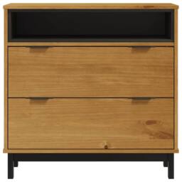 Berkfield Home Beautiful Drawer Cabinet FLAM 80x40x80 cm Solid Wood Pine in Brown - Size: 80 x 40 x 80 cm - thumbnail 5