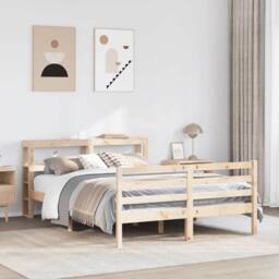 Berkfield Home Beautiful Bed Frame without Mattress 120x190 cm Small Double Soli in Light Tan - thumbnail 2