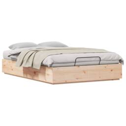 Berkfield Home Ottoman Bed Frame with Storage Natural 140 x 190 cm in Brown - thumbnail 3