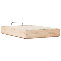 Berkfield Home Ottoman Bed Frame with Storage Natural 140 x 190 cm in Brown - thumbnail 9