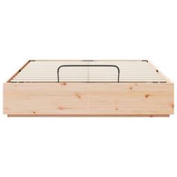 Berkfield Home Ottoman Bed Frame with Storage Natural 140 x 190 cm in Brown - thumbnail 7