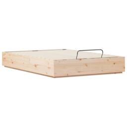 Berkfield Home Ottoman Bed Frame with Storage Natural 140 x 190 cm in Brown - thumbnail 6