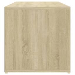 Berkfield Home Shoe Storage Bench Sonoma Oak 105x35x35 cm Engineered Wood in Light Tan - Size: 105 x 35 x 35 cm - thumbnail 5