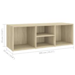 Berkfield Home Shoe Storage Bench Sonoma Oak 105x35x35 cm Engineered Wood in Light Tan - Size: 105 x 35 x 35 cm - thumbnail 6