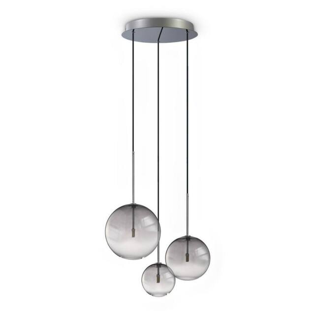 Netlighting Equinoxe Cluster Pendant Ceiling Light Shaded Smoke 3x G4 in Grey - image 1