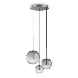 Netlighting Equinoxe Cluster Pendant Ceiling Light Shaded Smoke 3x G4 in Grey