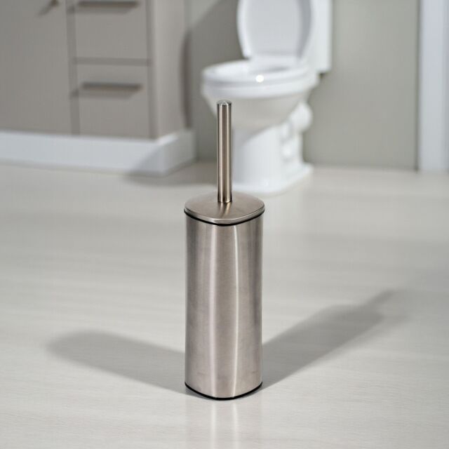 Showerdrape Capri White Toilet Brush & Holder in Silver - image 1