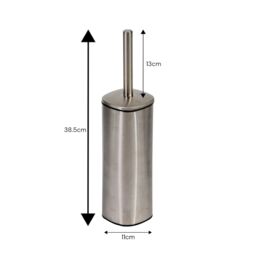 Showerdrape Capri White Toilet Brush & Holder in Silver - thumbnail 2