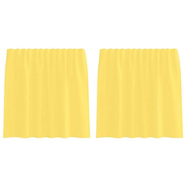 Berkfield Home Voile Curtains with Rod Pockets 2 pcs Yellow - image 1