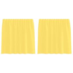 Berkfield Home Voile Curtains with Rod Pockets 2 pcs Yellow - thumbnail 1