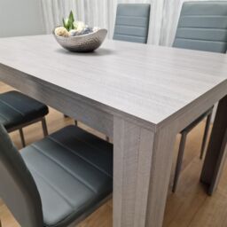 KOSY KOALA Modern Grey Rectangle Dining Table Set With 4 Grey Chairs Dining Room Furniture Set in Brown - thumbnail 9