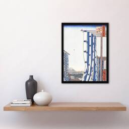 Artery8 Dyers Quarters Kanda Vintage Japan Framed Wall Art Print Hiroshige in Blue - Size: A4 - thumbnail 4
