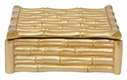 Orsina Hiba Small Gold Finish Bamboo Effect Trinket Box - thumbnail 6