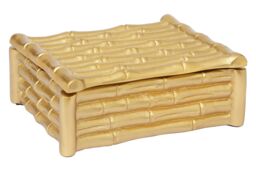 Orsina Hiba Small Gold Finish Bamboo Effect Trinket Box - thumbnail 5