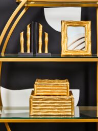Orsina Hiba Small Gold Finish Bamboo Effect Trinket Box - thumbnail 3