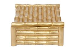 Orsina Hiba Small Gold Finish Bamboo Effect Trinket Box - thumbnail 4