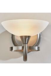 Netlighting Cagney 1 Light Wall Light Satin Chrome with White Painted Glass Shade G9 in Grey - thumbnail 5