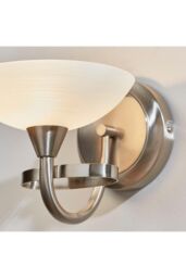 Netlighting Cagney 1 Light Wall Light Satin Chrome with White Painted Glass Shade G9 in Grey - thumbnail 6