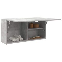 Berkfield Home Bathroom Wall Cabinet Concrete Grey 80x25x40 cm Engineered Wood - Size: 80 x 25 x 40 cm - thumbnail 4