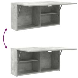 Berkfield Home Bathroom Wall Cabinet Concrete Grey 80x25x40 cm Engineered Wood - Size: 80 x 25 x 40 cm - thumbnail 9